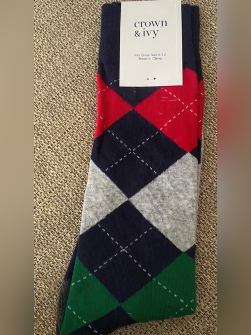 crown & ivy Men’s Argyle Crew Socks